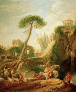 Paesaggio fantastico vicino a Tivoli da François Boucher
