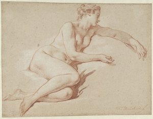 Nudo femminile reclinato, verso destra