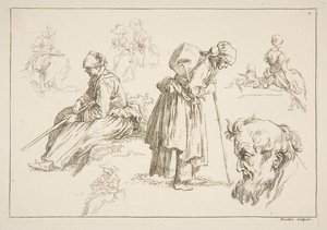 Foglio di schizzi da François Boucher