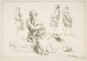 Foglio di schizzi, 1753 da François Boucher
