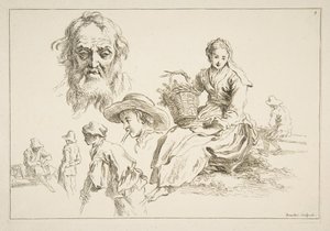 Foglio di schizzi, ca. 1735
