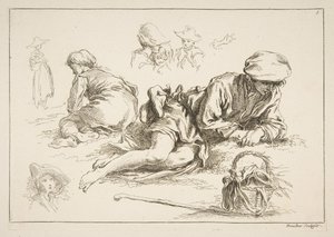 Foglio di schizzi da François Boucher