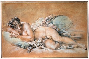 Giovane donna addormentata, 1758 da François Boucher