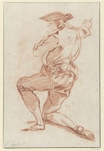 Studio di un cacciatore inginocchiato (Disegno per l