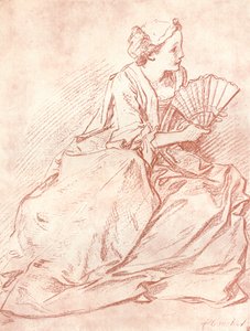 La signora con il ventaglio, XVIII secolo da François Boucher