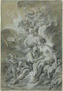Venere appoggiata sul suo caro Adone... da François Boucher