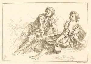 Pastorelli sdraiati da François Boucher after Abraham Bloemaert