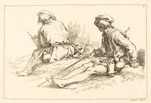 Pastorelli seduti da François Boucher after Abraham Bloemaert