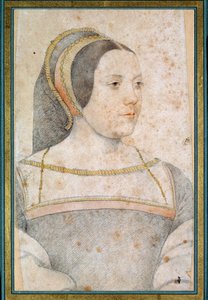 Ritratto di Giuditta di Assigny, moglie di Giovanni di Crequi, signore di Cannaples (1502 - 1558). Disegno a pietra nera e sanguigna di François Clouet (1515-1572)