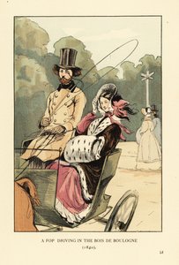 Un damerino che guida nel Bois de Boulogne da François Courboin