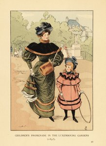 Passeggiata dei bambini nei Giardini del Lussemburgo nel 1893