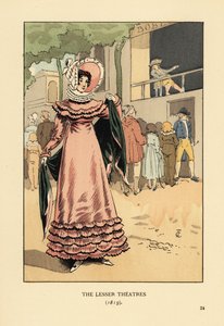 Donna alla moda a uno spettacolo drammatico all