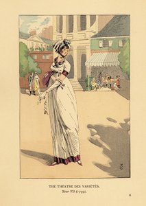 Donna alla moda davanti al Théâtre des Variétés, Boulevard Montmartre, Anno VII da François Courboin