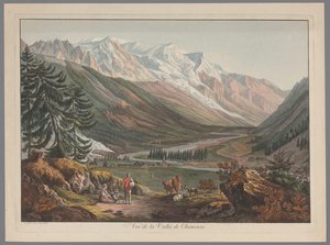 Vista sulla valle di Chamonix da François Guillaume Lardy (possibly)