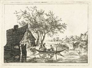 Paesaggio fluviale con fattoria da François Joseph Pfeiffer (II)