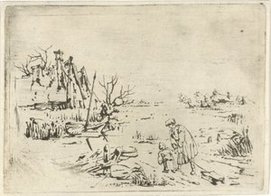 Paesaggio invernale con fattorie da François Joseph Pfeiffer (II)
