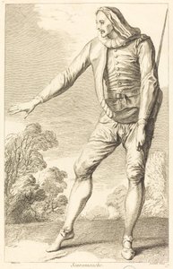 Scaramouche da François Joullain after Claude Gillot