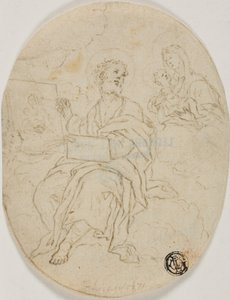 San Luca che dipinge la Madonna con il Bambino da François Le Moyne