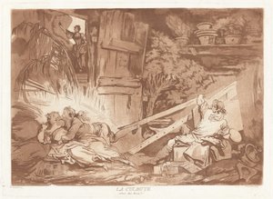 La caduta (La Culbute) da François Philippe Charpentier after Jean Honoré Fragonard, published by Pierre François Basan
