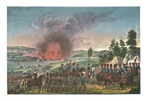 Ritirata dei Francesi dopo la battaglia di Lipsia, 19 ottobre 1813, c1850 da François Pigeot