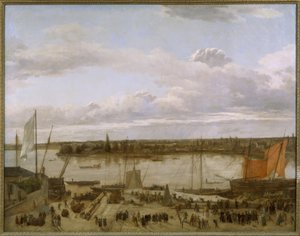 Vista sul porto di Nantes da François Sablet