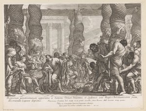 Sansone condotto a una colonna nel tempio di Dagon