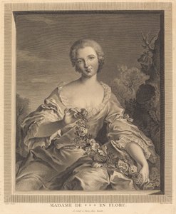 Mme. XXX come Flora da François Voyez after Jean Marc Nattier