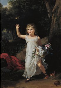 Francese:  Portrait du jeune Edgar Clarke Ritratto di Edgar Clarke, a figura intera, in un bosco da Francois Xavier Fabre