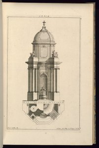 Elevazione e pianta per una fontana pubblica da François de Cuvilliés the Elder