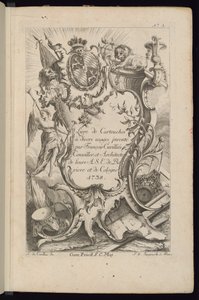 Pagina del titolo, Livre de Cartouches à divers usages (Libro di cartigli per diversi usi) da François de Cuvilliés the Elder