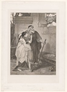 Edipo cieco guidato da Antigone da François de Meersman (signed by artist)