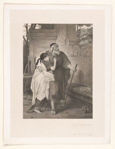 Edipo cieco guidato da Antigone da François de Meersman (signed by artist)