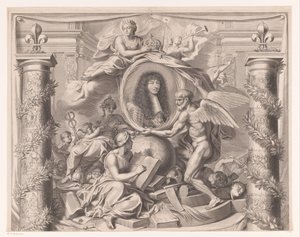 Ritratto allegorico di Luigi XIV (parte superiore) da François de Poilly (I)