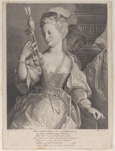 Giovane donna che fila il filo per una freccia da François de Poilly