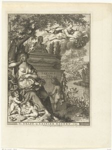 Musa e putti presso il monumento funebre del poeta Arnold Moonen