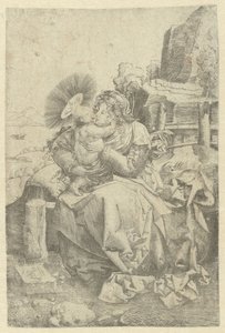 Madonna con bambino in un paesaggio da Frans Crabbe van Espleghem