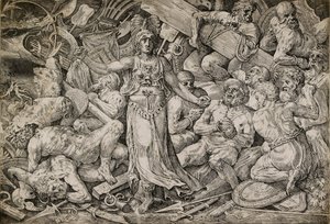 Vittoria circondata da prigionieri e trofei, 1552 da Frans Floris