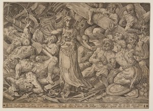 Vittoria circondata da prigionieri e trofei di guerra da Frans Floris I