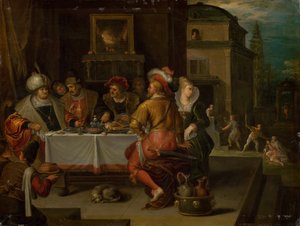 La parabola del ricco e del mendicante Lazzaro da Frans Francken the Younger
