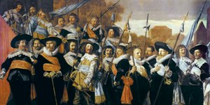 Ritratto di gruppo di ufficiali e sottufficiali della Guardia Civica di Haarlem da Frans Hals