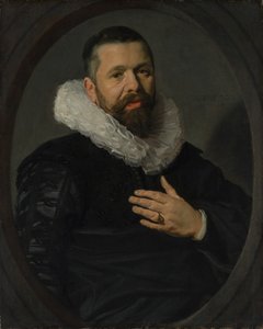 Ritratto di un uomo barbuto con un colletto