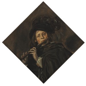 Giovane uomo che suona il flauto da Frans Hals