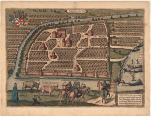Mappa di Mosca del XVI secolo Da: Civitates orbis terrarium, 1575