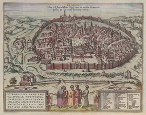 La mappa di Gerusalemme Da: Jansson, Jan. Illustriorum Hispaniae urbium tabulae, Amsterdam, 1657 da Frans Hogenberg