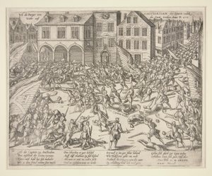 Come i cittadini di Amsterdam cacciarono le truppe fuori dalla città da Frans Hogenberg
