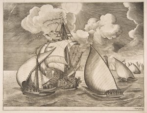 Flotta di galee scortata da una caravella, 1561-65 da Frans Huys