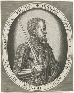 Ritratto del re Filippo II di Spagna (serie: Ritratti di re, regine, principi e principesse) da Frans Huys
