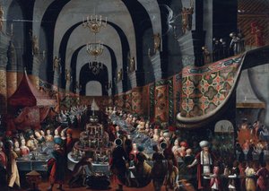 "Il banchetto di Baldassarre" Peinture de Franz Francken II dit le jeune (1581-1642) Collezione privata da Frans II Francken