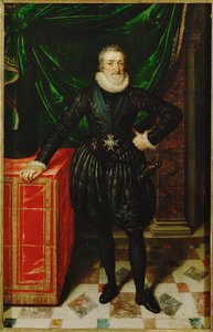 Enrico IV, re di Francia, in abito nero di corte ... da Frans II Pourbus
