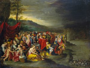 Il passaggio del Mar Rosso - olio su rame dalla bottega dei Francken, Anversa da Frans II the Younger (workshop of) Francken